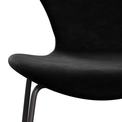Fritz Hansen 3107 Chair Full Upholstery, Warm Graphite/Belfast Velvet Night Black