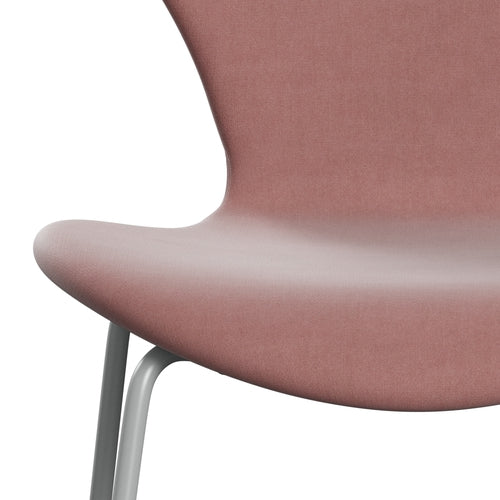Fritz Hansen 3107 Chair Full Upholstery, Nine Grey/Belfast Velvet Misty Rose