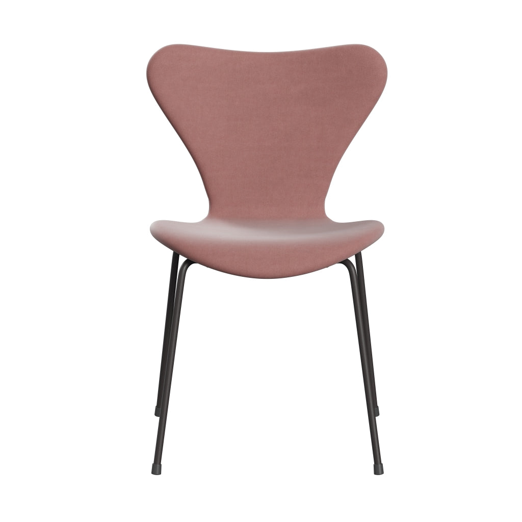 Fritz Hansen 3107 Chair Full Upholstery, Warm Graphite/Belfast Velvet Misty Rose