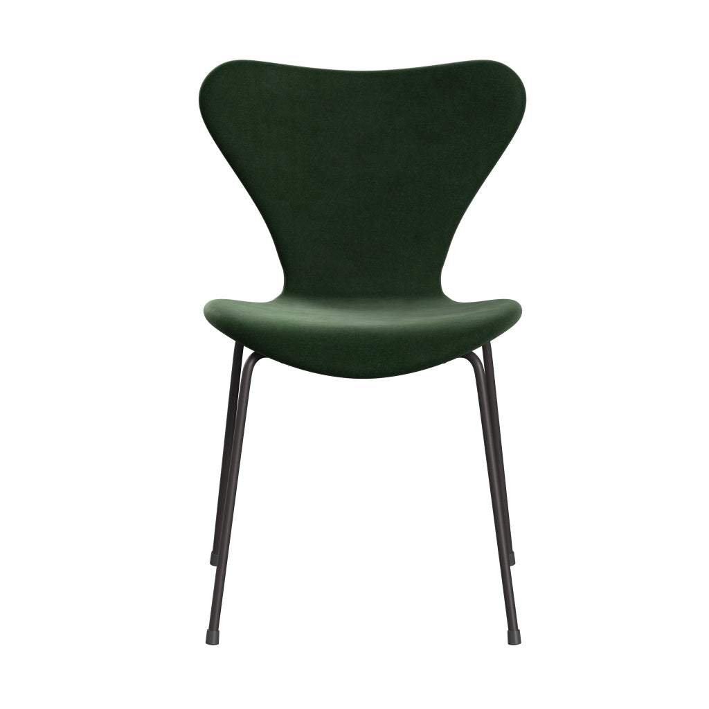 Fritz Hansen 3107 Chair Full Upholstery, Warm Graphite/Belfast Velvet Forest Green
