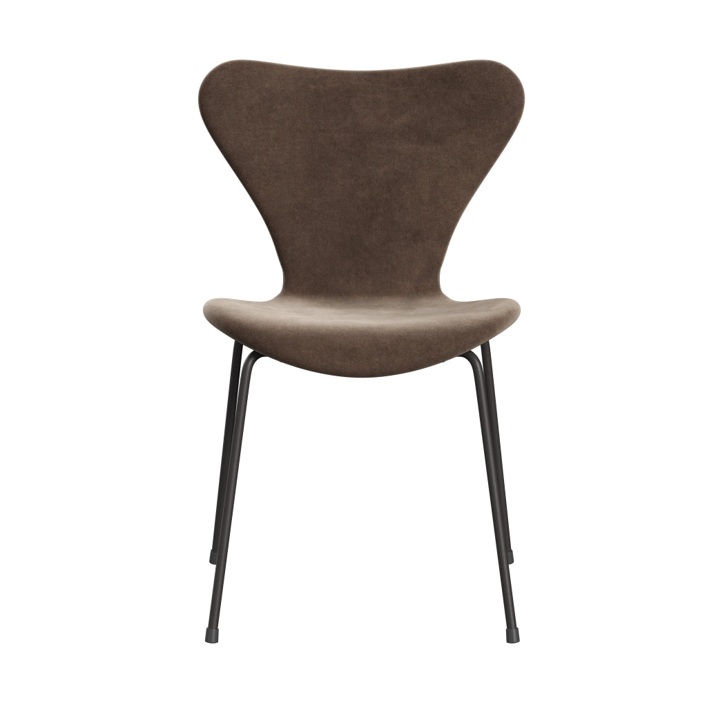 Fritz Hansen 3107 Chair Full Upholstery, Warm Graphite/Belfast Velvet Grey Brown