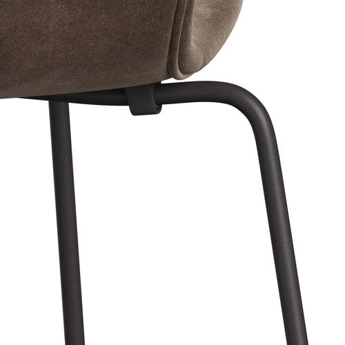 Fritz Hansen 3107 Chair Full Upholstery, Warm Graphite/Belfast Velvet Grey Brown