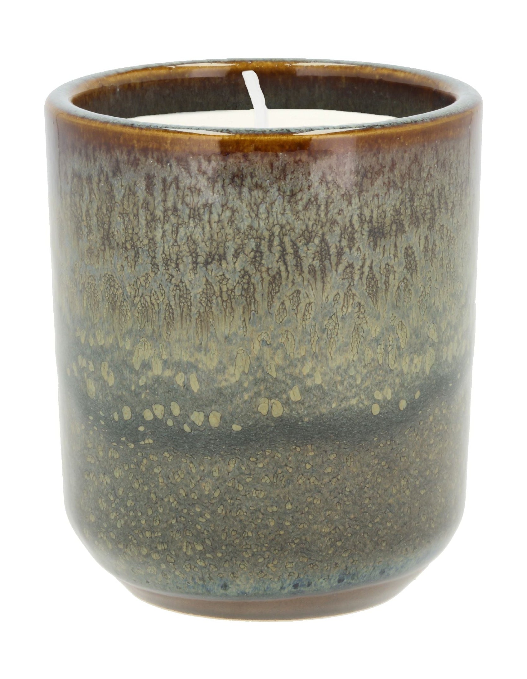 Villa Collection Iris Fragrance Candle Ø 8 x 9,5 cm, brun/grøn