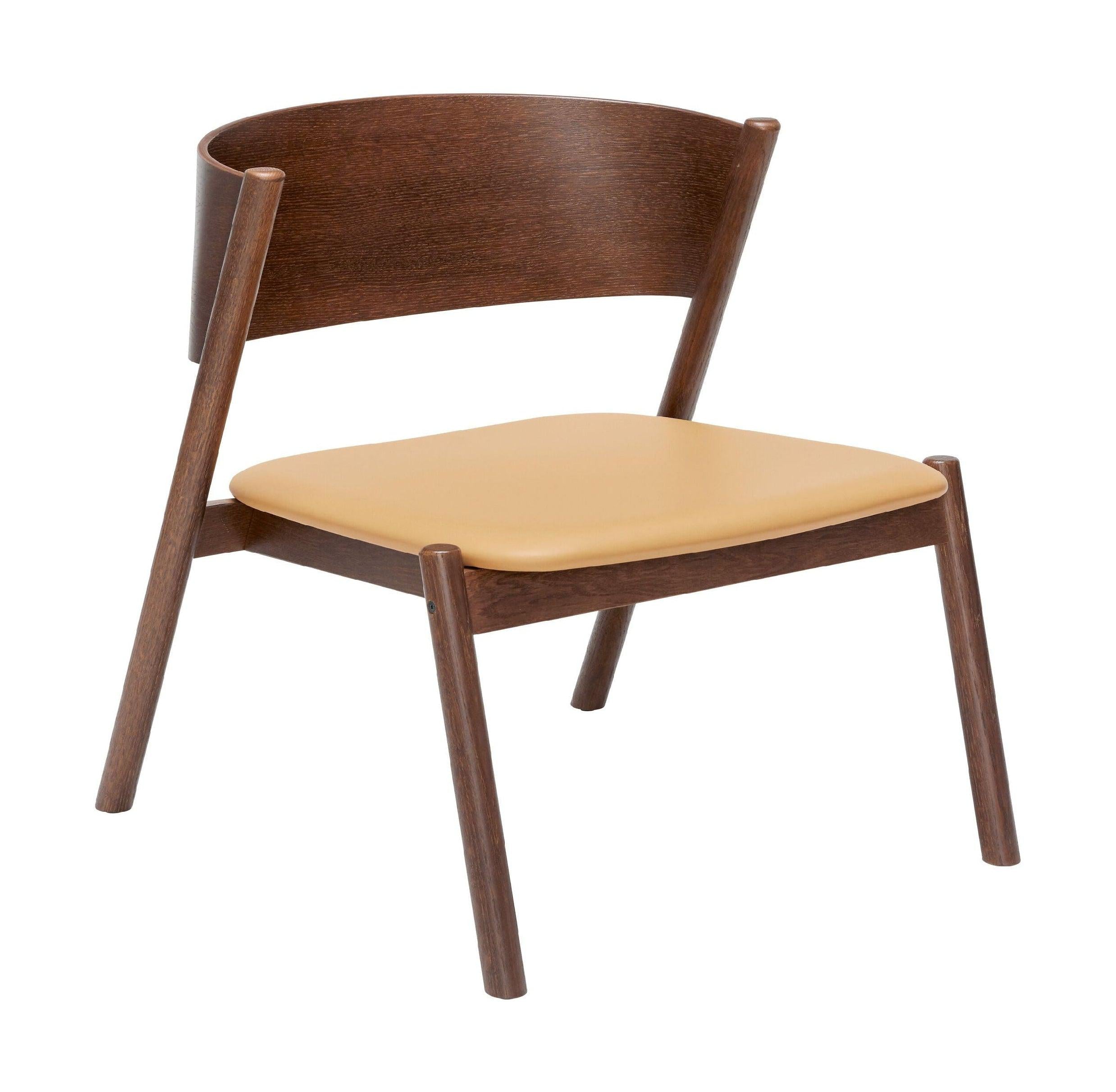 Hübsch Oblique Lounge Chair Seat, Dark Brown