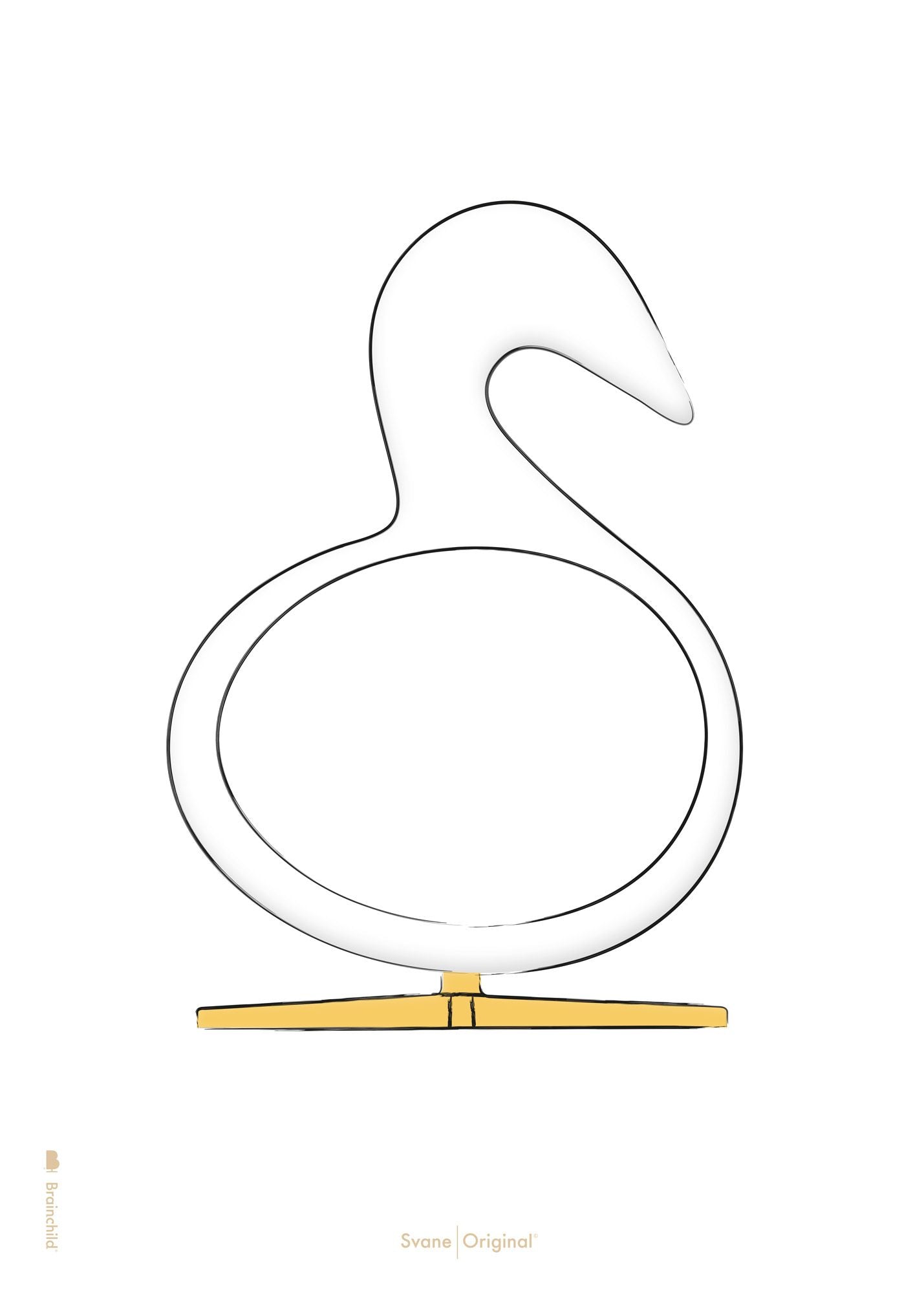Brainchild Swan Design Sketch Poster Without Frame A5, White Background