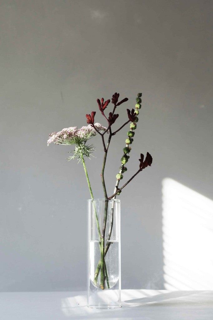 Studio About blomsterrørvase 20 cm, gennemsigtig
