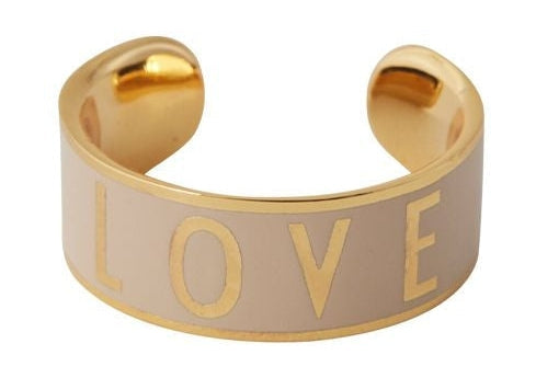 Design Letters Big Word Candy Ring, Love/Beige