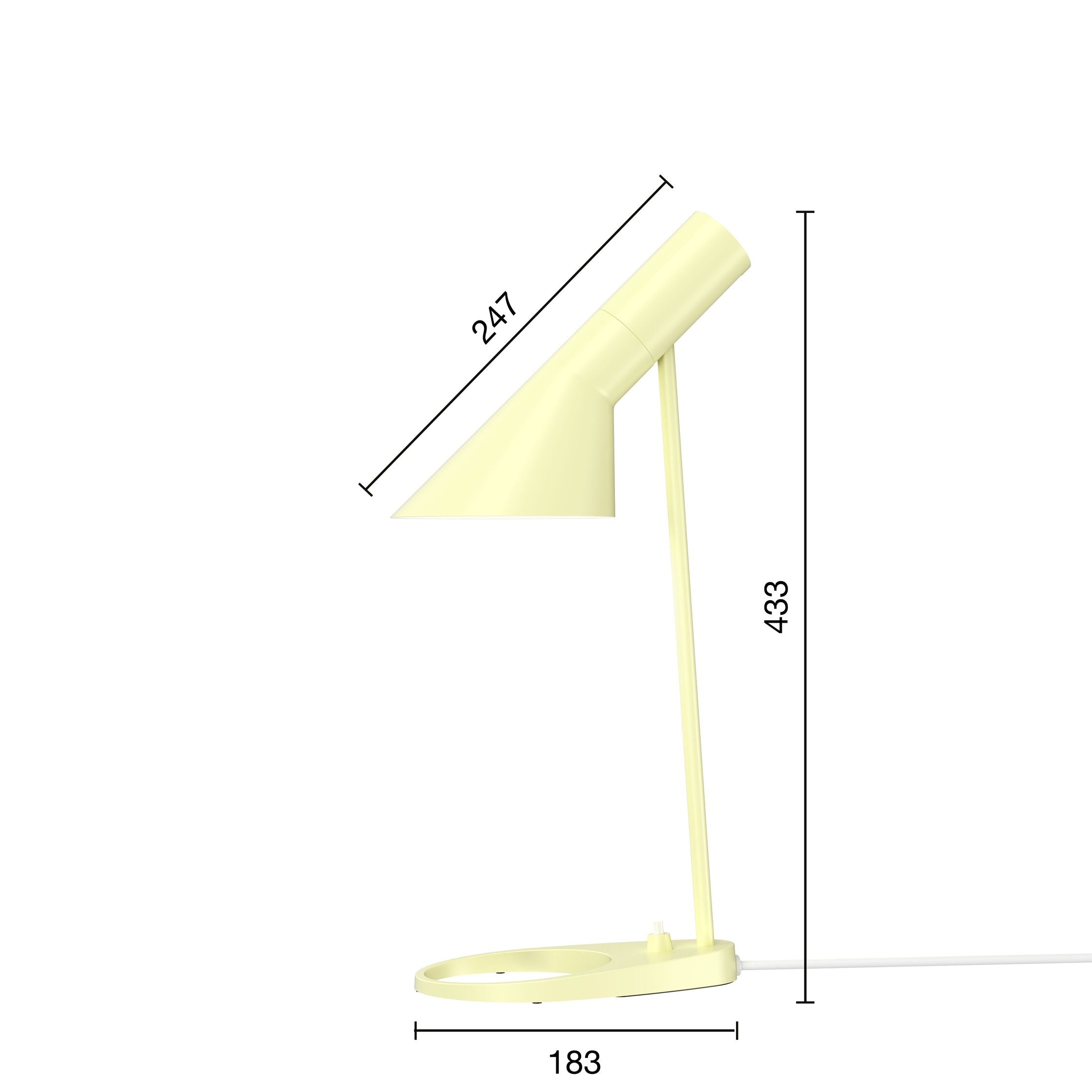 Louis Poulsen AJ Table Lamp Mini V3, Soft Lemon