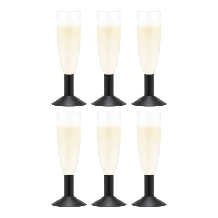 Bodum Oktett Plastic Champagne Glasses 6 stk., Sort