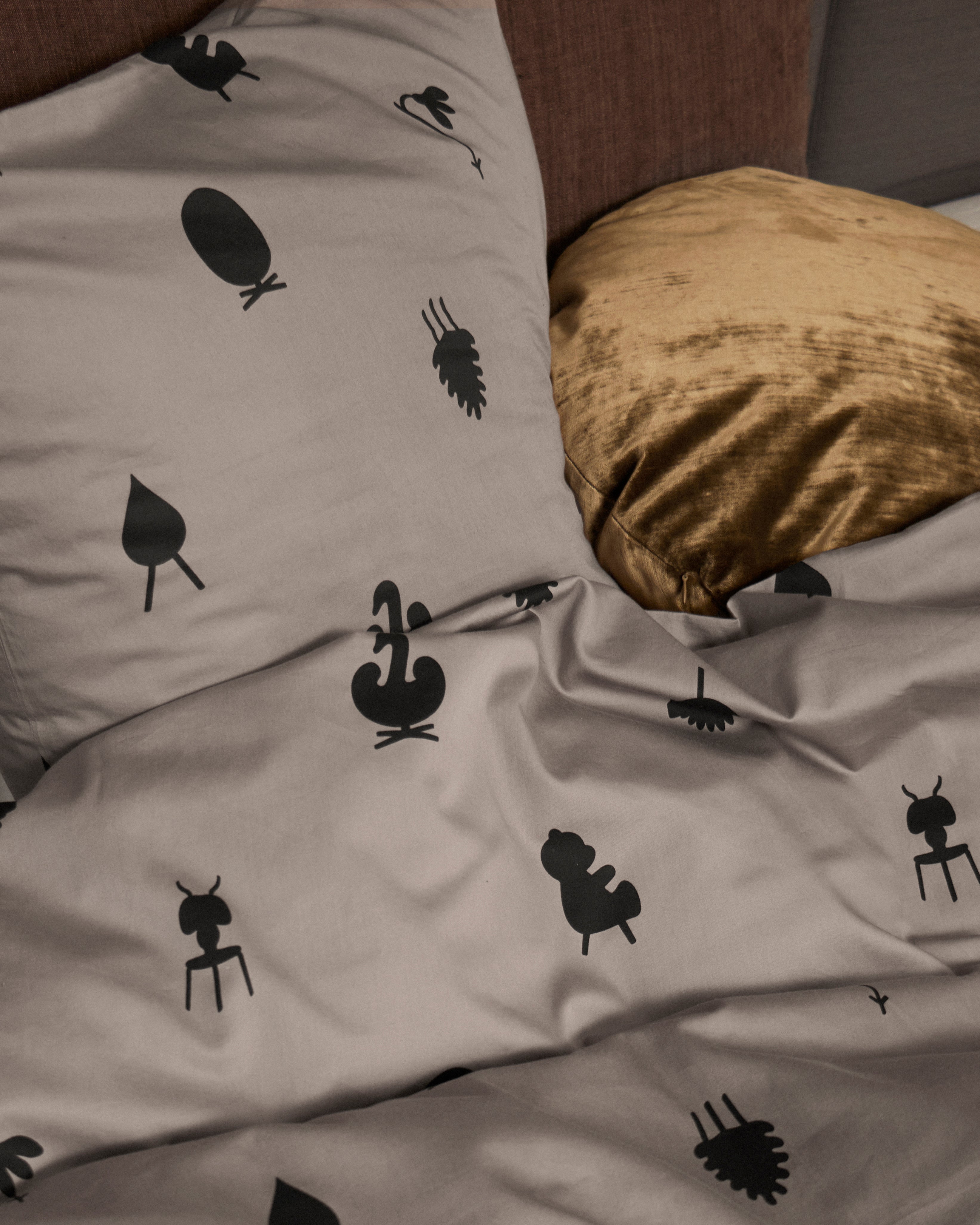 Brainchild Sängkläder designikoner 140x200 cm, taupe