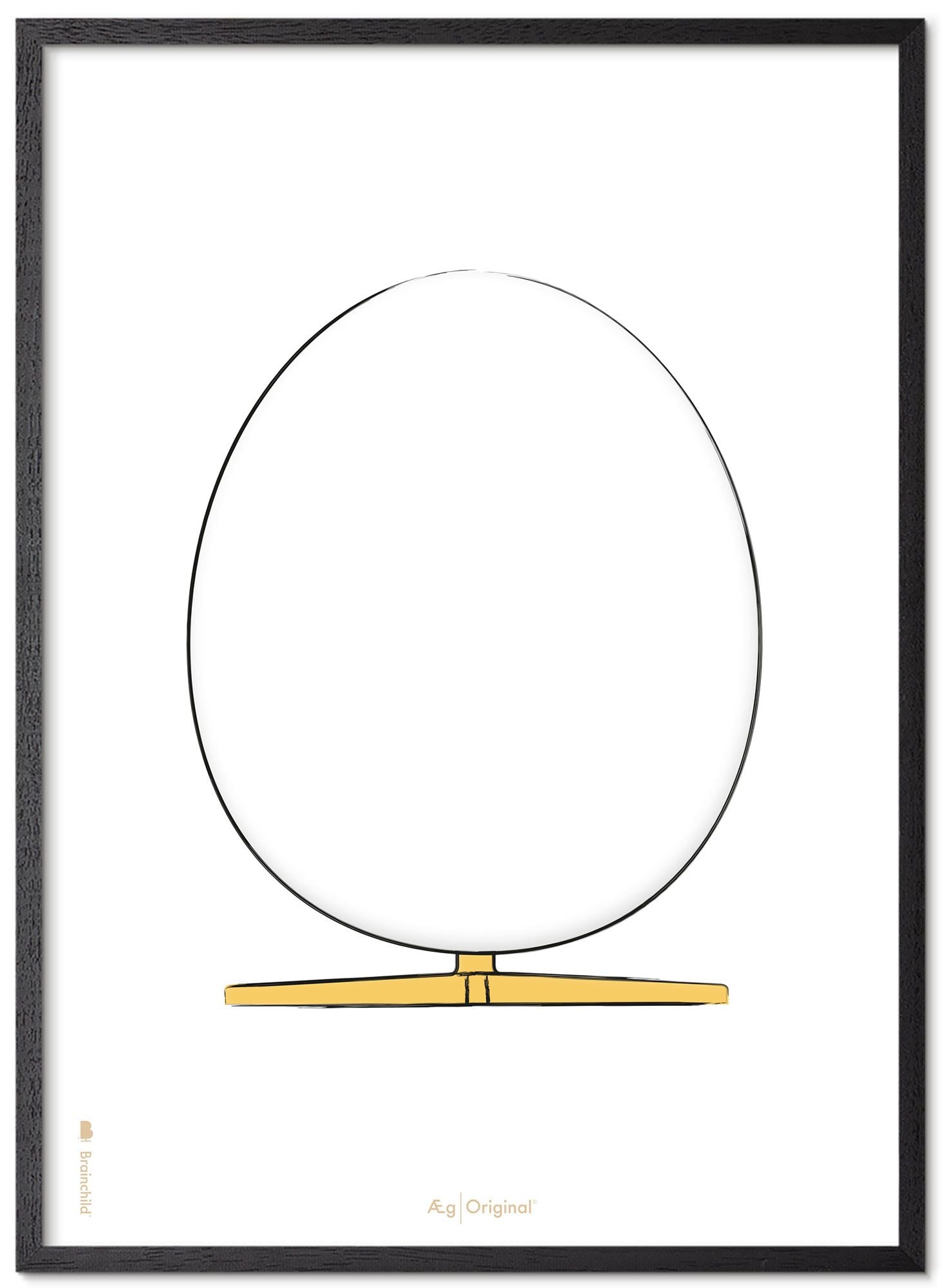 Brainchild The Egg Design Sketch Poster With Frame Made Of Black Lacquered Wood A5, White Background