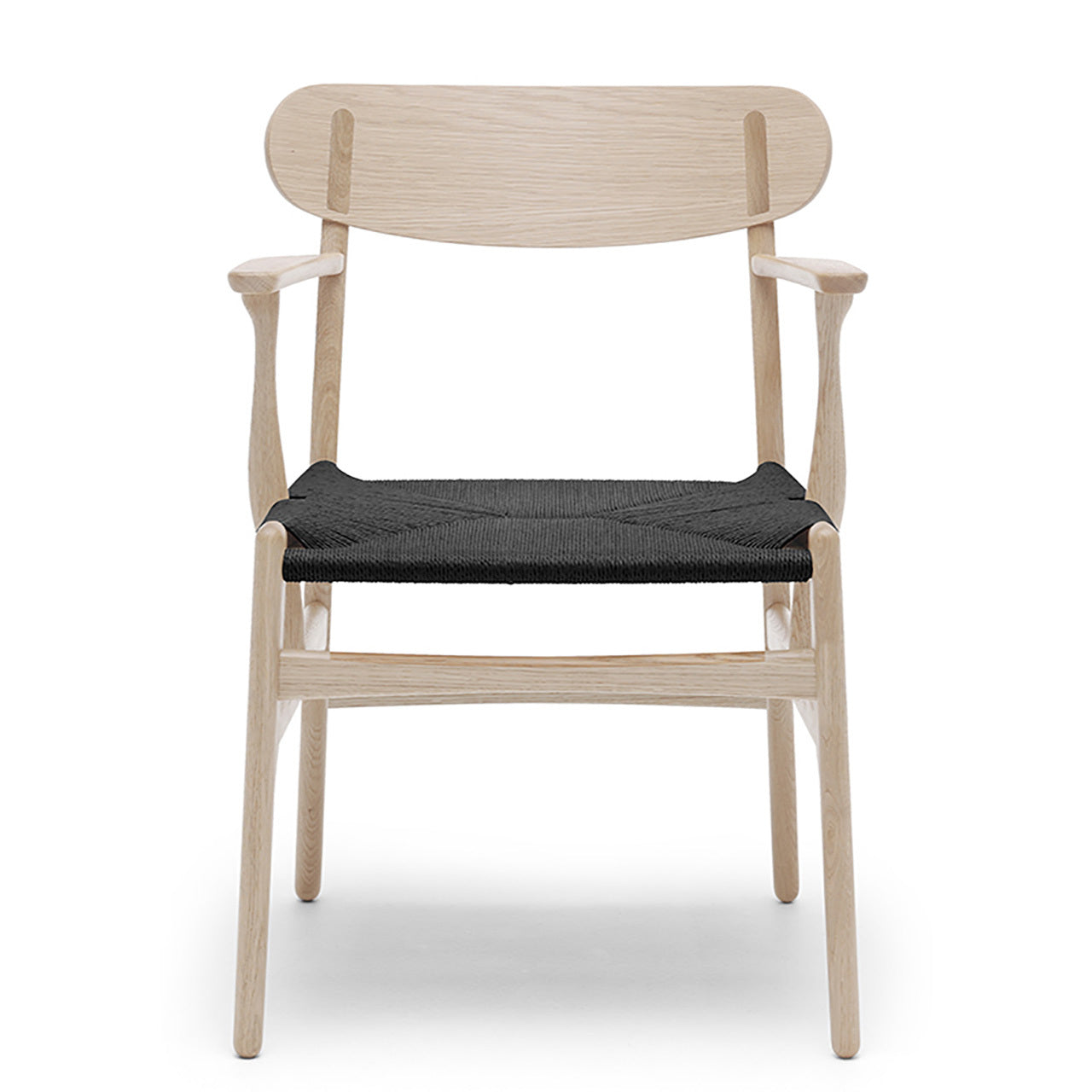 Carl Hansen CH26 -stol, tvål ek/svart naturfläta