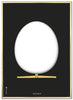 Brainchild The Egg Design Sketch Poster Frame Made Of Brass Colored Metal 50x70 Cm, Black Background