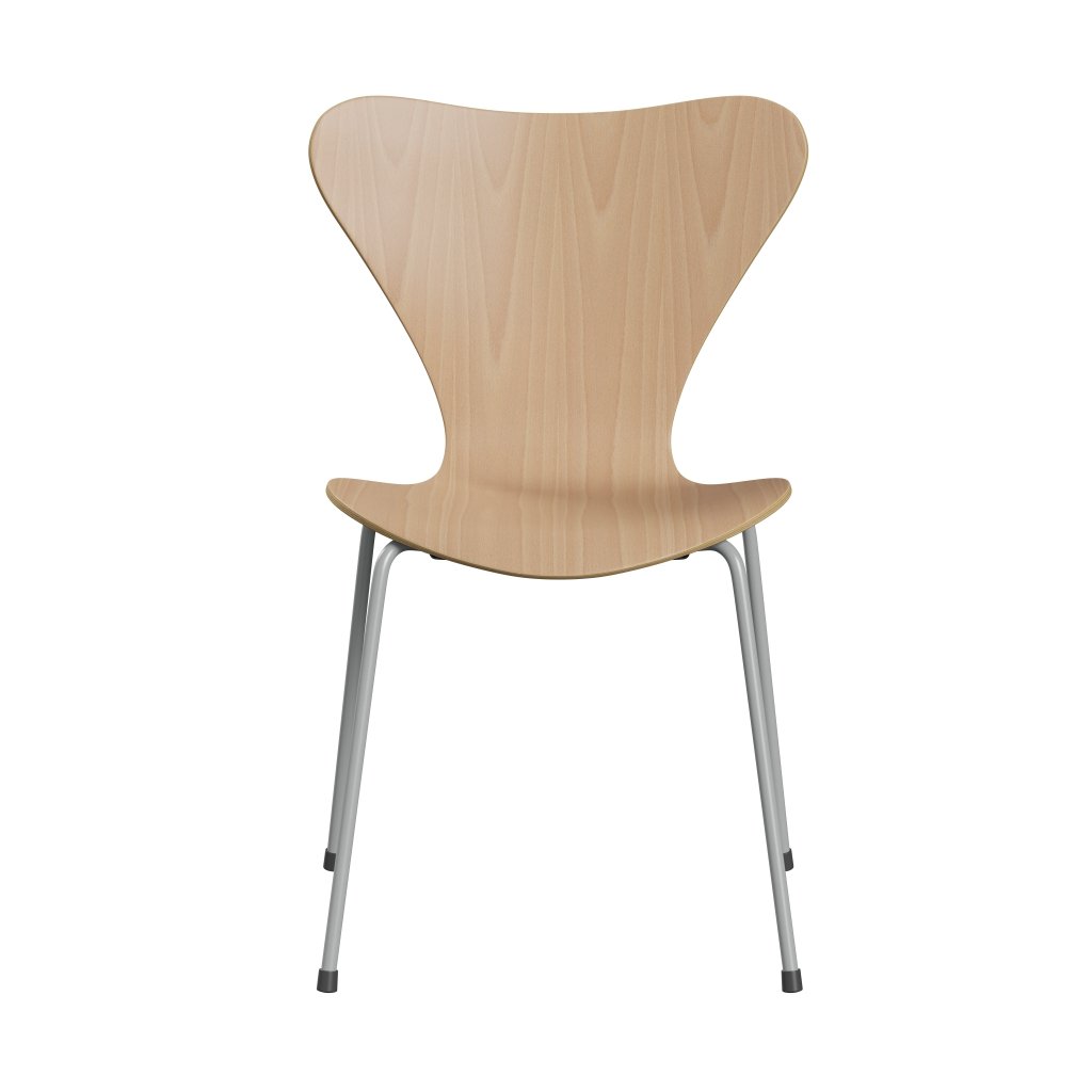 Fritz Hansen 3107 Shell Chair, Nine Grey/Beech Lackered Veneer