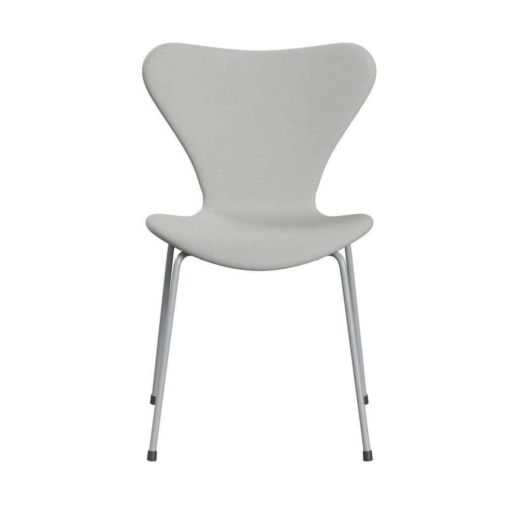 Fritz Hansen 3107 stol helt vadderad, silvergrå/stålcuttrio blek mintgrön