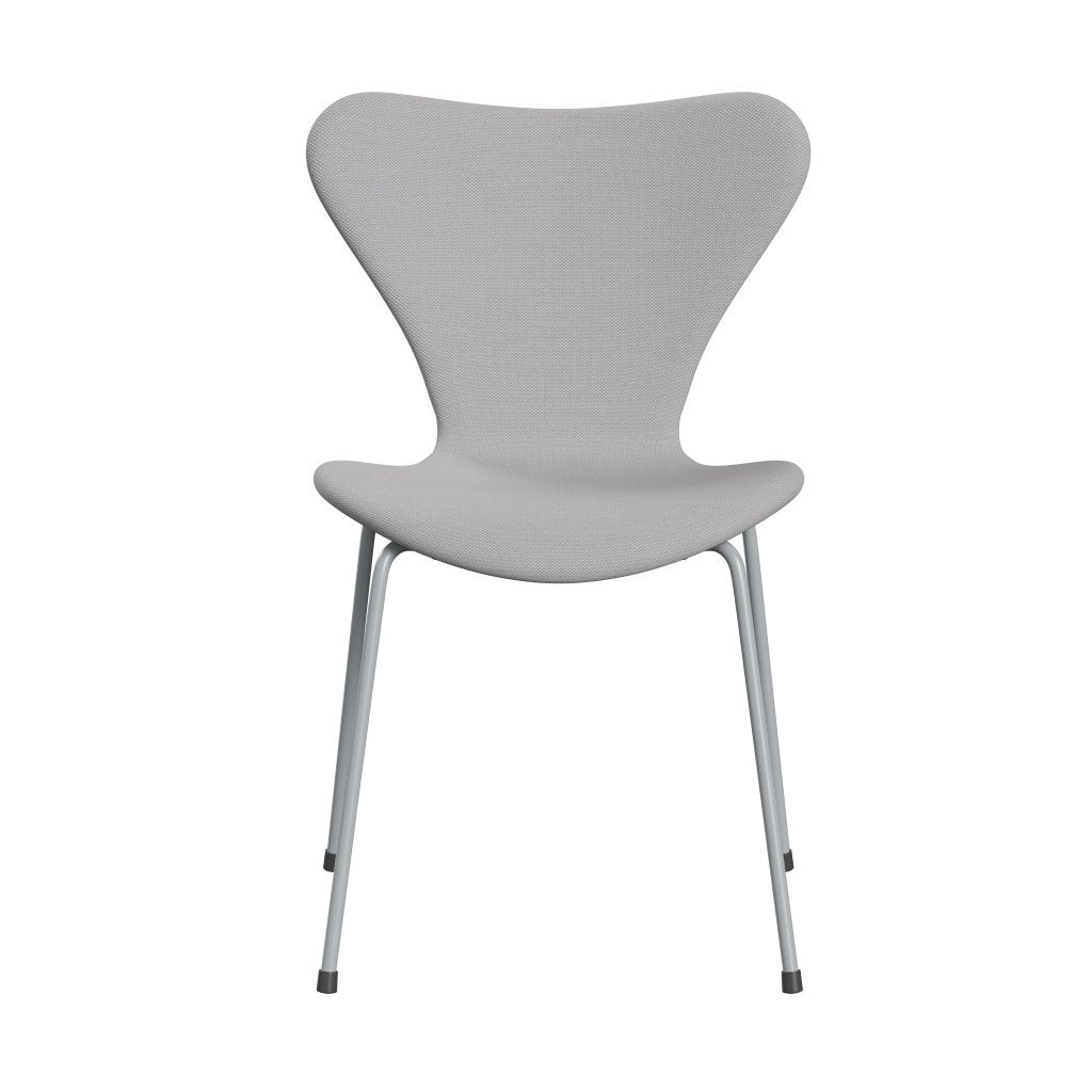 Fritz Hansen 3107 stol helt vadderad, silvergrå/stålcuttrio vit & ljusgrå