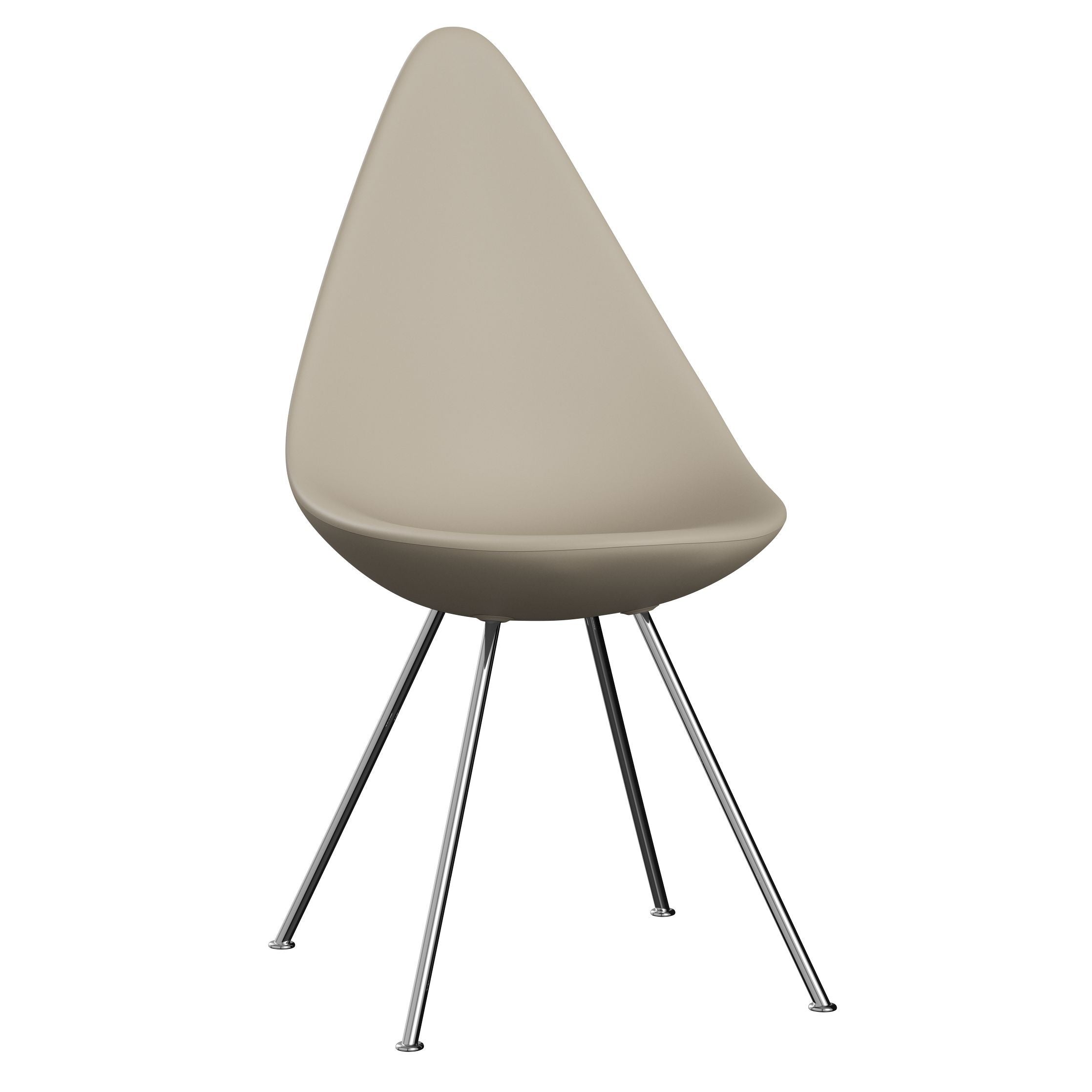Fritz Hansen Drop Chair, Chrome/Light Beige
