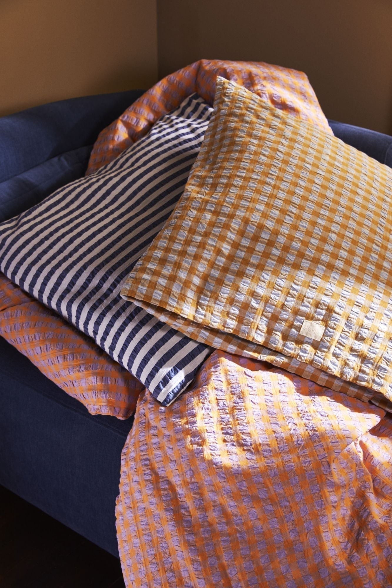 JUNA Bæk & Wave -sängkläder 140x220 cm, lavendel/persika