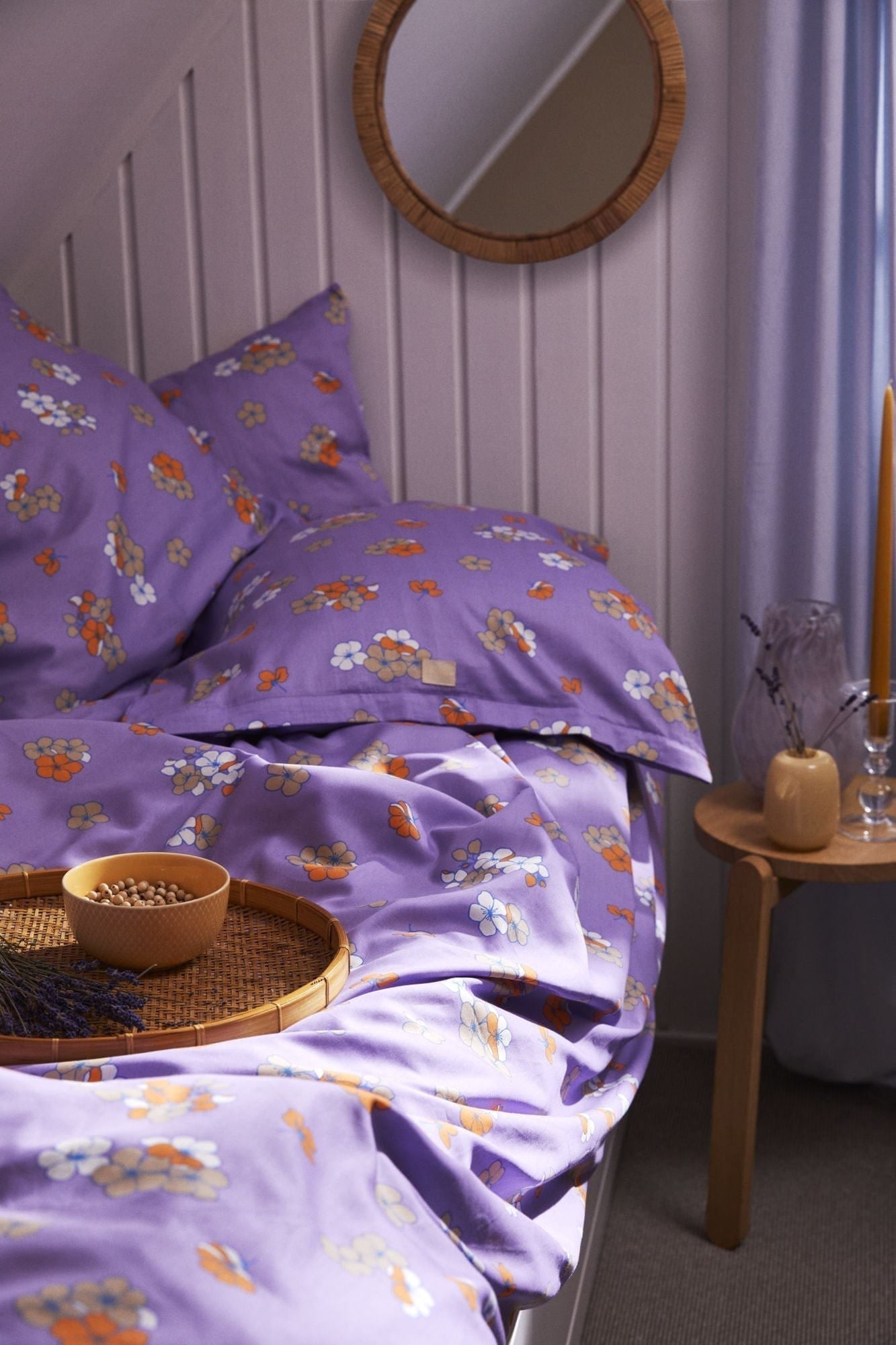 JUNA Stora behagligt sängkläder 140x220 cm, lavendel