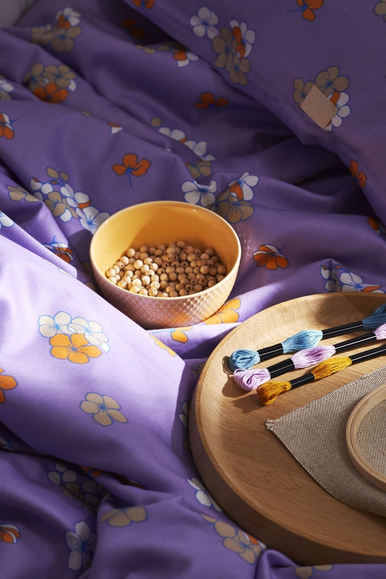 JUNA Stora behagligt sängkläder 200x220 cm, lavendel