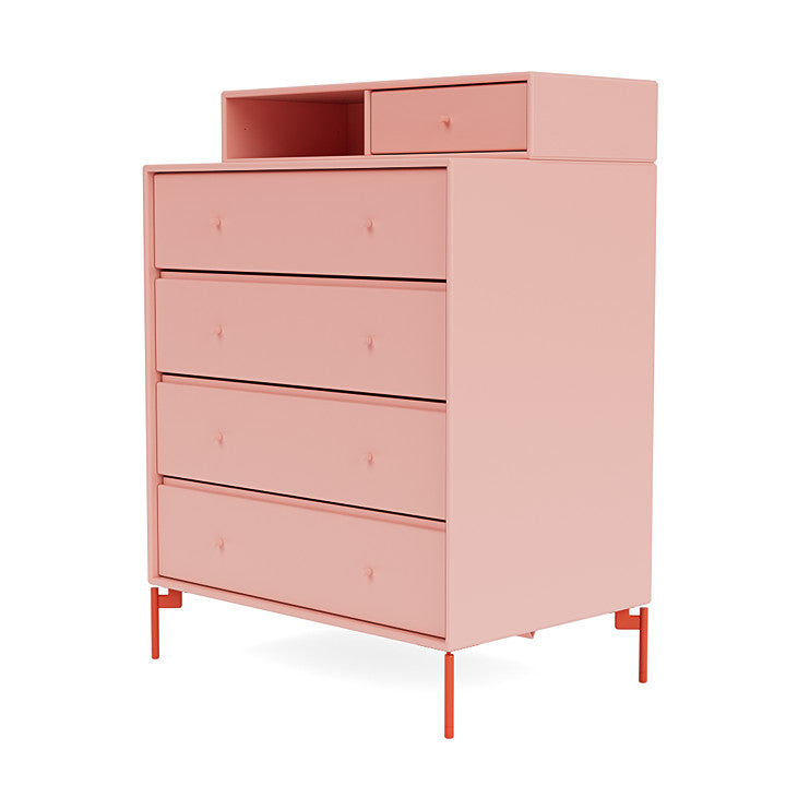 Montana Keep Chest Of Drawers With Legs, Ruby/Rosehip