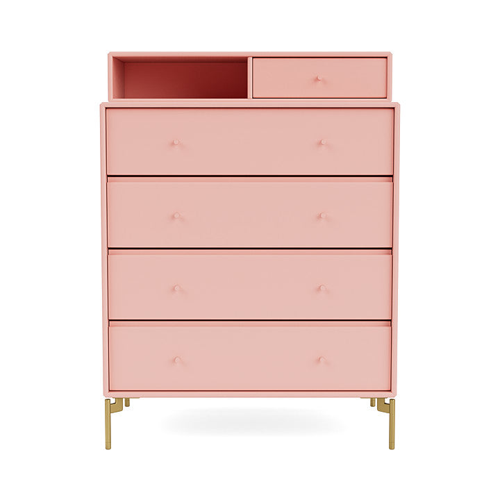 Montana Keep Chest Of Drawers With Legs, Ruby/Brass