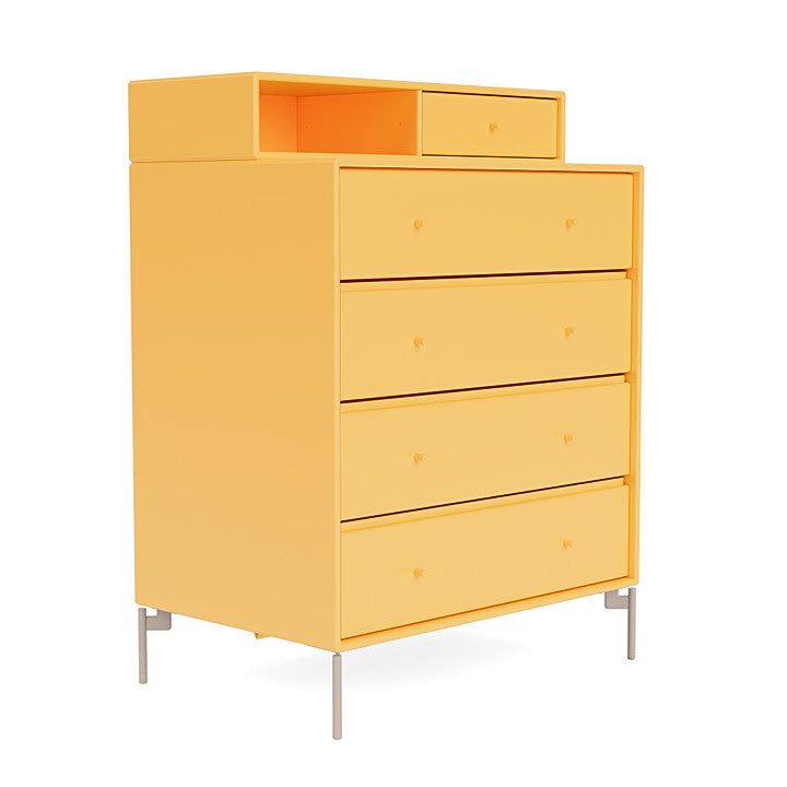 Montana Keep Chest Of Drawers With Legs, Acacia/Mushroom