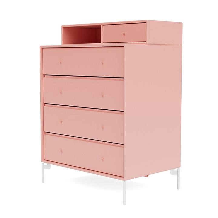 Montana Keep Chest Of Drawers With Legs, Ruby/Snow White