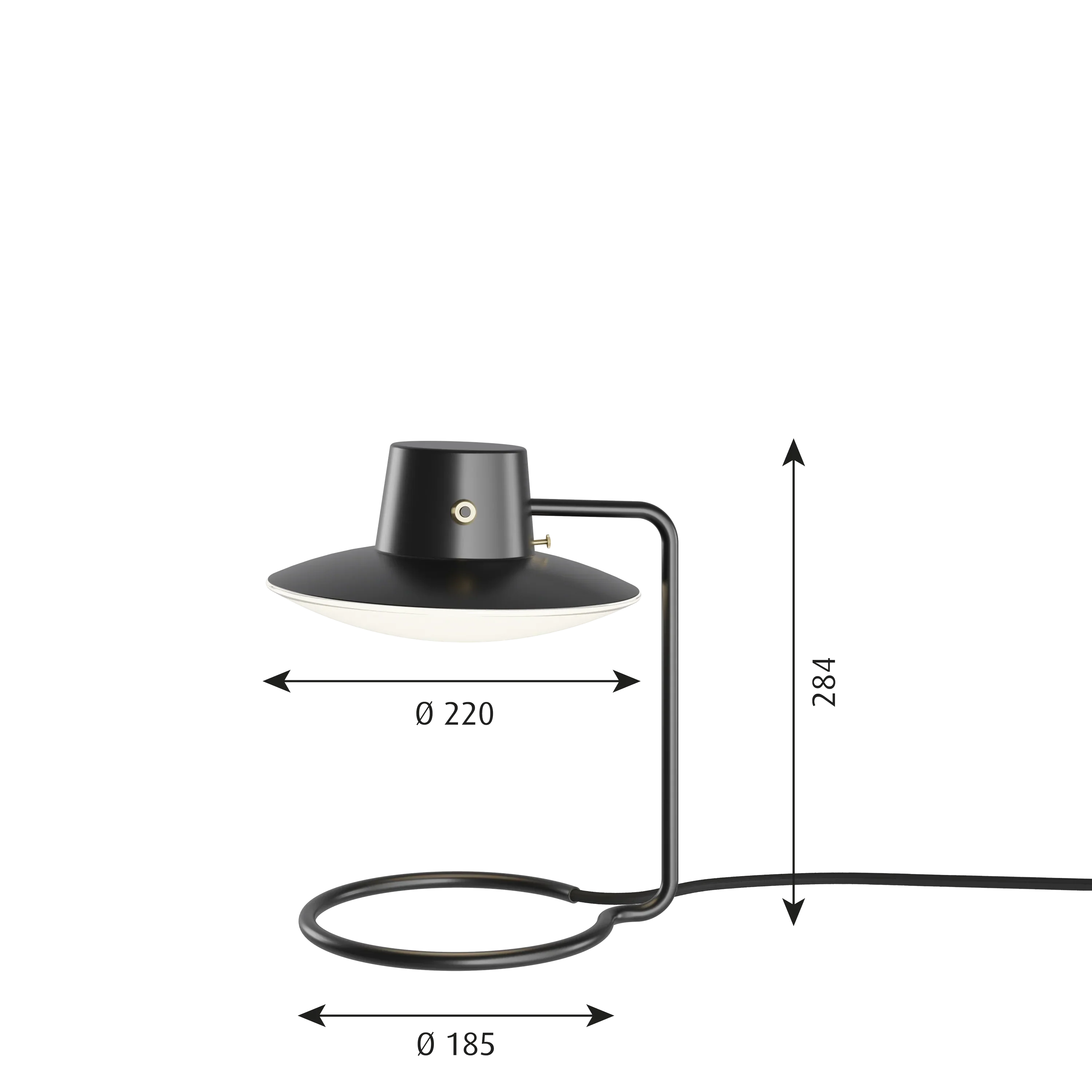 Louis Poulsen AJ Oxford Table Lamp Metal Black/Opal Glass Ø 28 cm