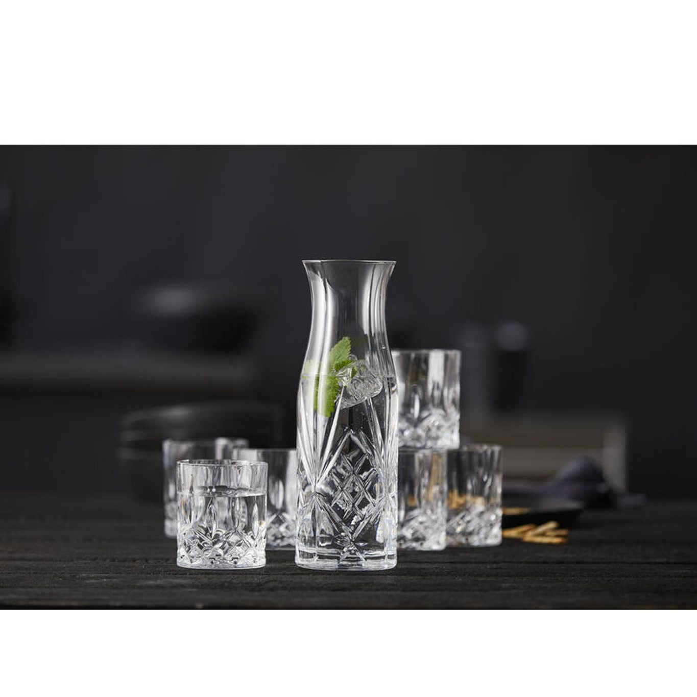 Lyngby Glas Krystal Glassæt 6 Stk. Loungeglas 31 Cl + 1 Karaffel 1L