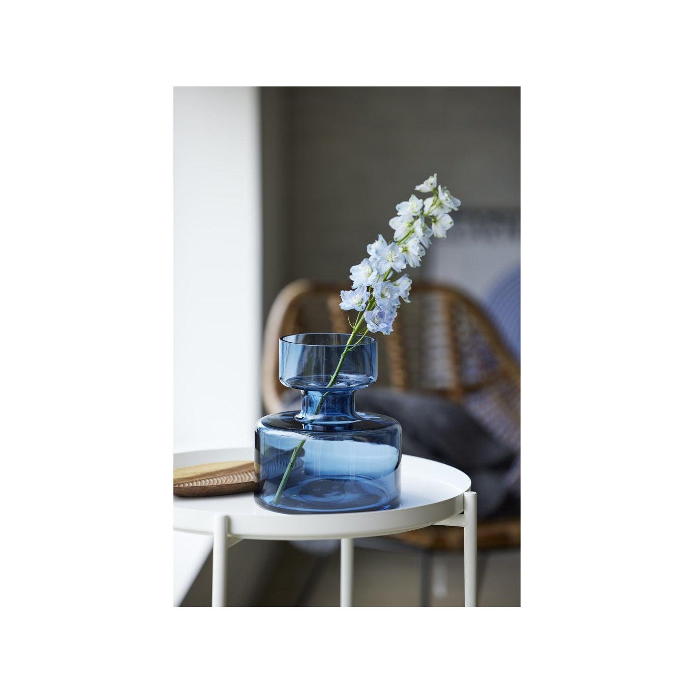 Lyngby Glas Tubular Vase H: 20 Cm, Blå