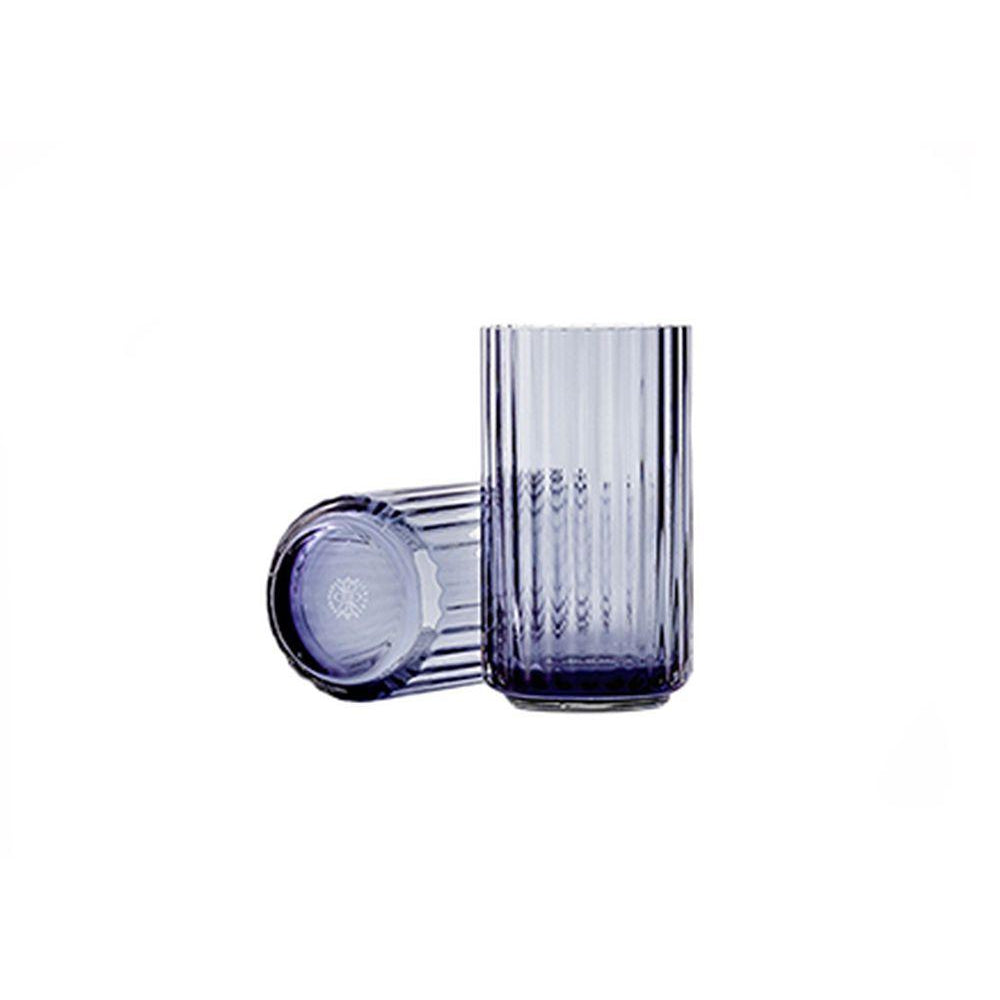 Lyngby Porcelæn Vase munblåst glas H38 cm, midnattblå