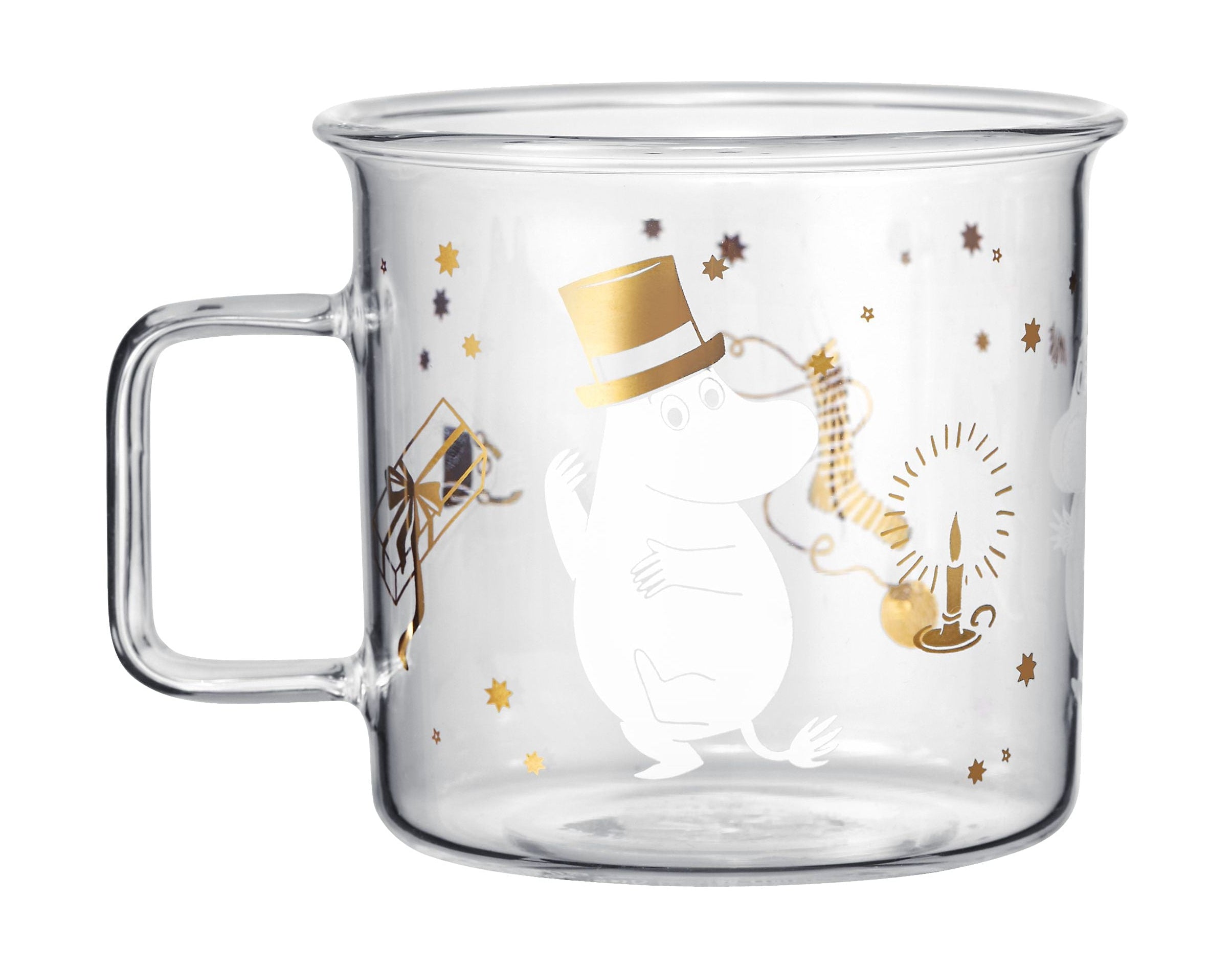 Muurla Moomin Glass Mug glittrande stjärnor