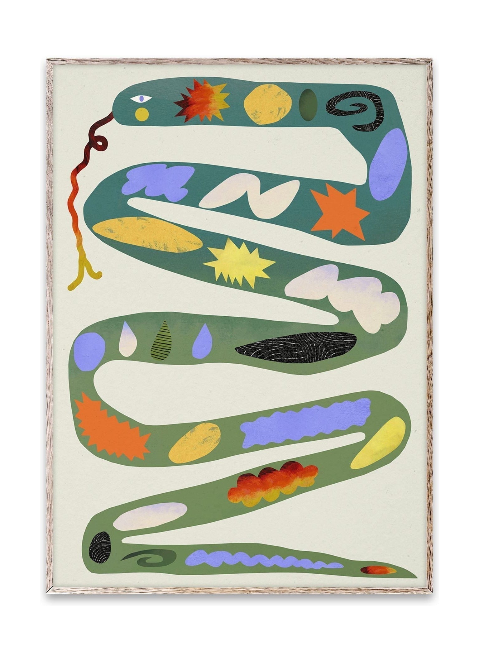 Paper Collective Green Snake Plakat, 30X40 Cm