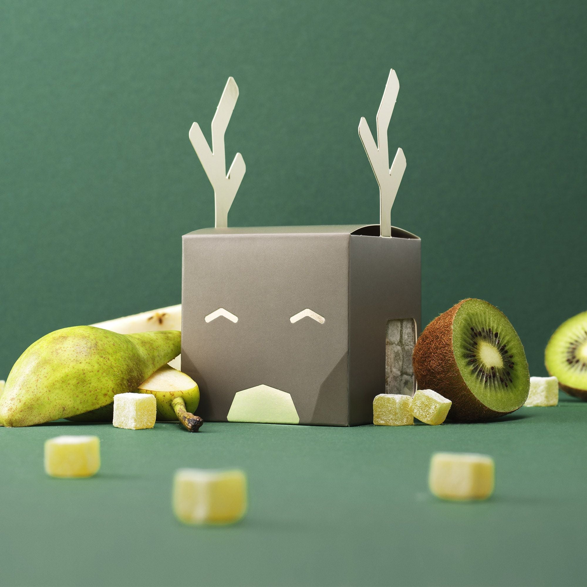 Wally og Whiz Reindeer Gray 1 Lille Cube Pear W Kiwi 140g