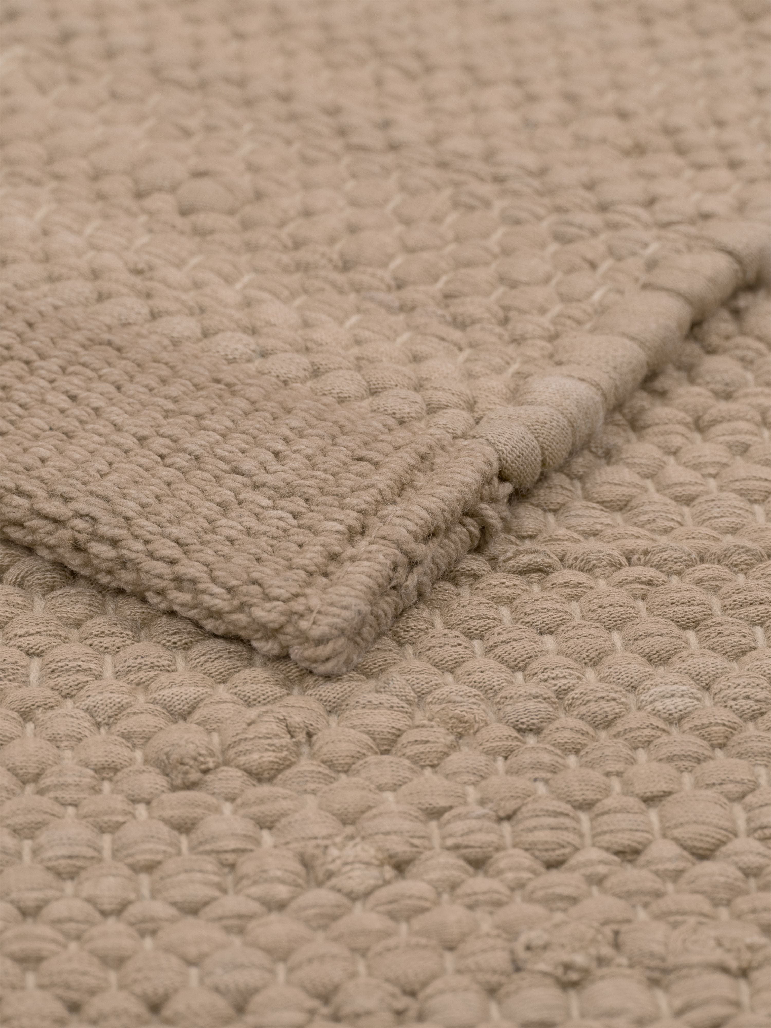 Rug Solid Cotton Tæppe 140 x 200 Cm, Nougat
