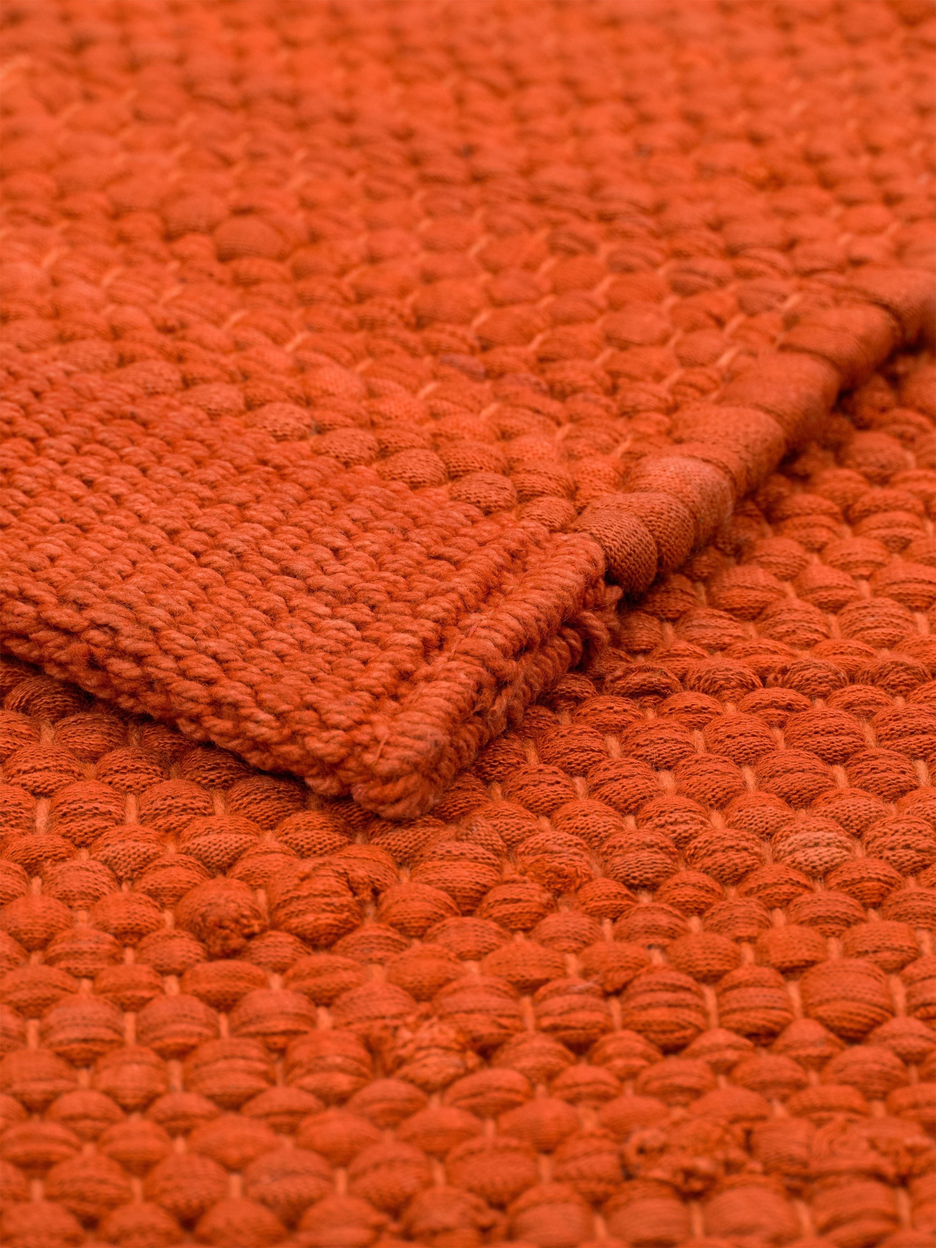 Rug Solid Cotton Tæppe 75 x 300 Cm, Solar Orange