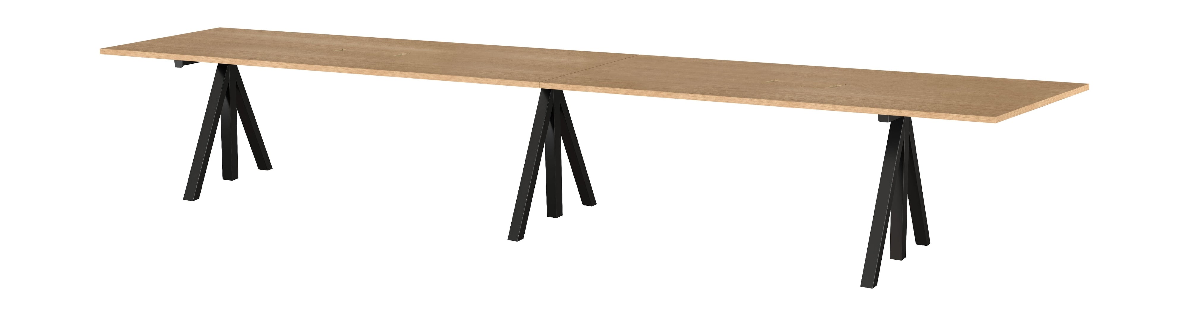 String Furniture Fungerar höjd justerbar möte tabell 90x180 cm, ek/svart