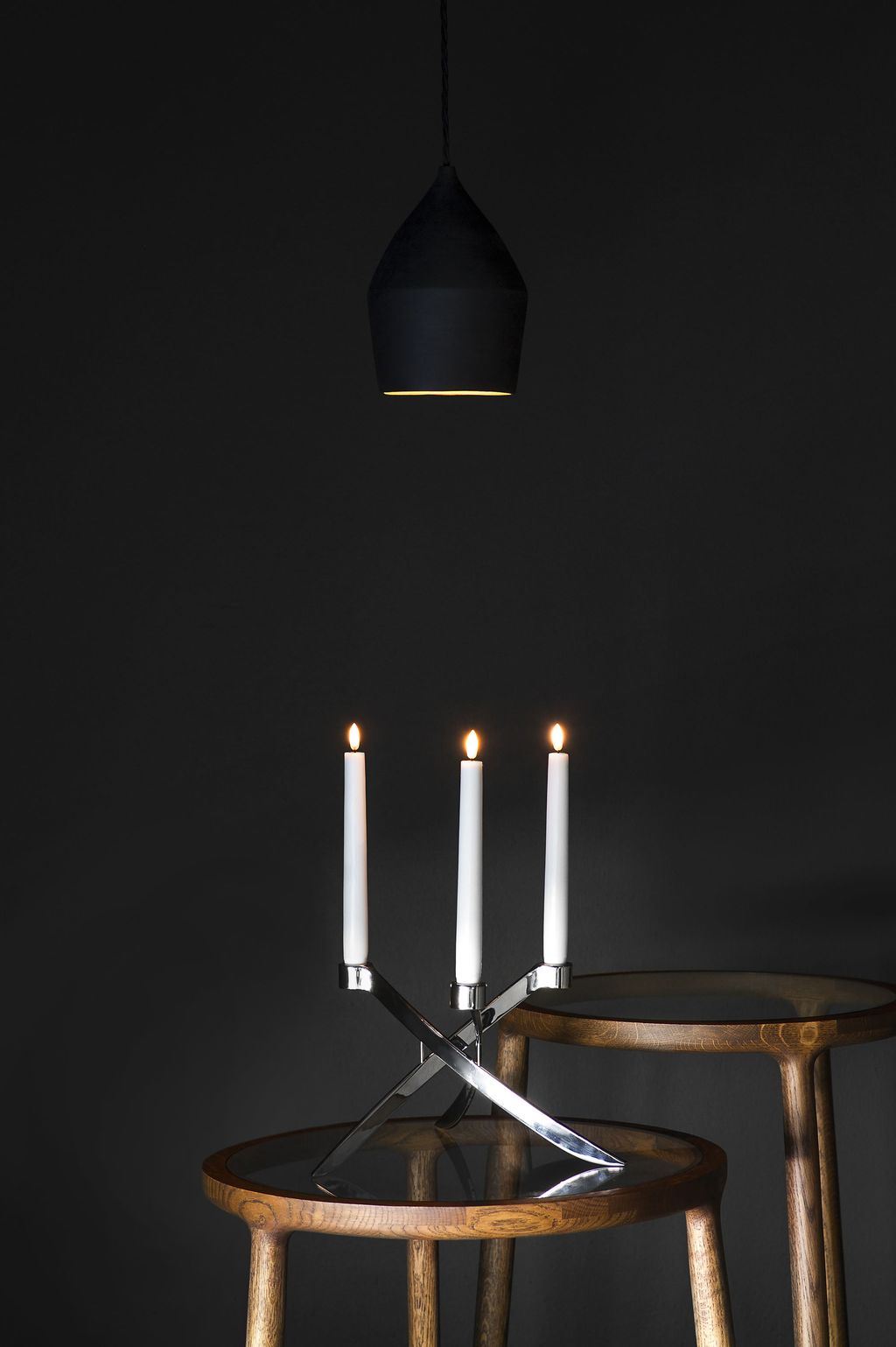 Uyuni Lighting Lightarch Candlestick 1'arm mini avsmalnande Ø 18 cm, matt svart