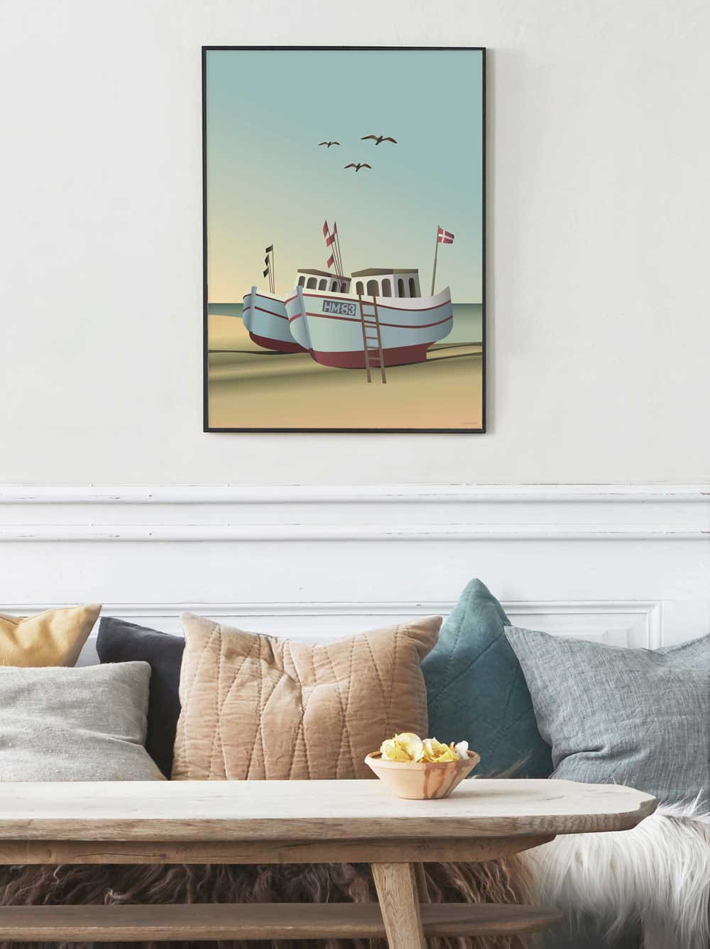 Vissevasse Fiskebåtar affisch, 50x70 cm