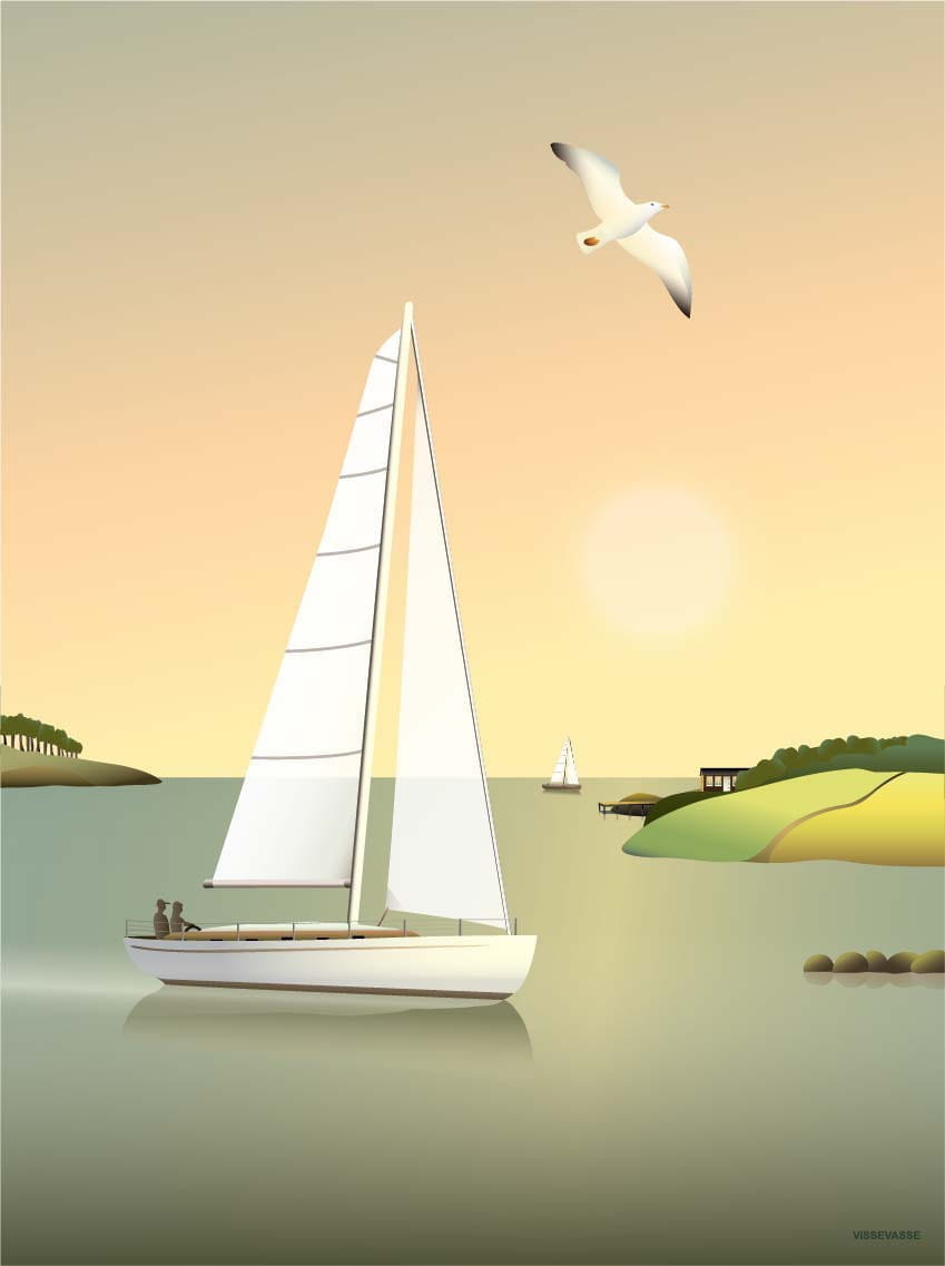 Vissevasse Segelbåtens affisch, 30x40 cm