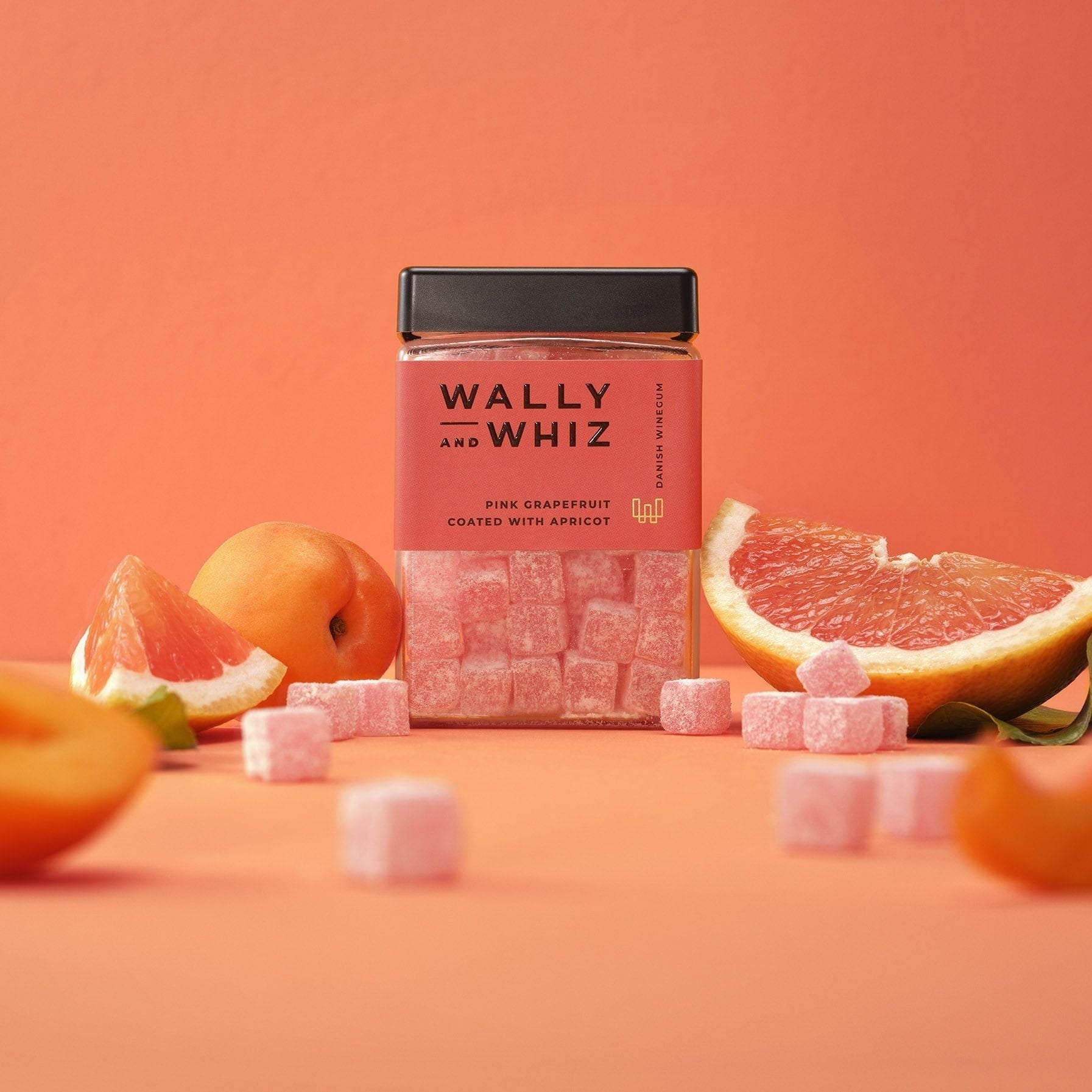 Wally and Whiz Vingummi Cube Pink Grapefrugt Med Abrikos, 240g